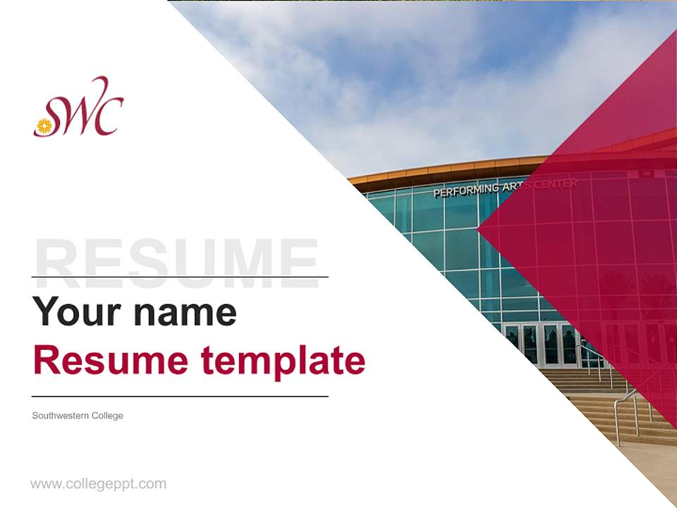 Southwestern College Resume PPT Template4:3 ratio PPT effect preview image5