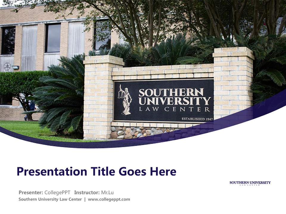 Southern University Law Center Course/Courseware Creation PPT Template4:3 ratio PPT effect preview image5