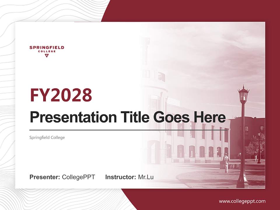 Springfield College Academic Presentation/Research Findings Report PPT Template4:3 ratio PPT effect preview image5