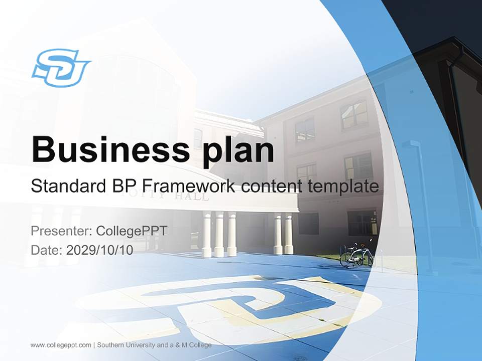 Southern University and a & M College Competition/Entrepreneurship Contest PPT Template4:3 ratio PPT effect preview image9