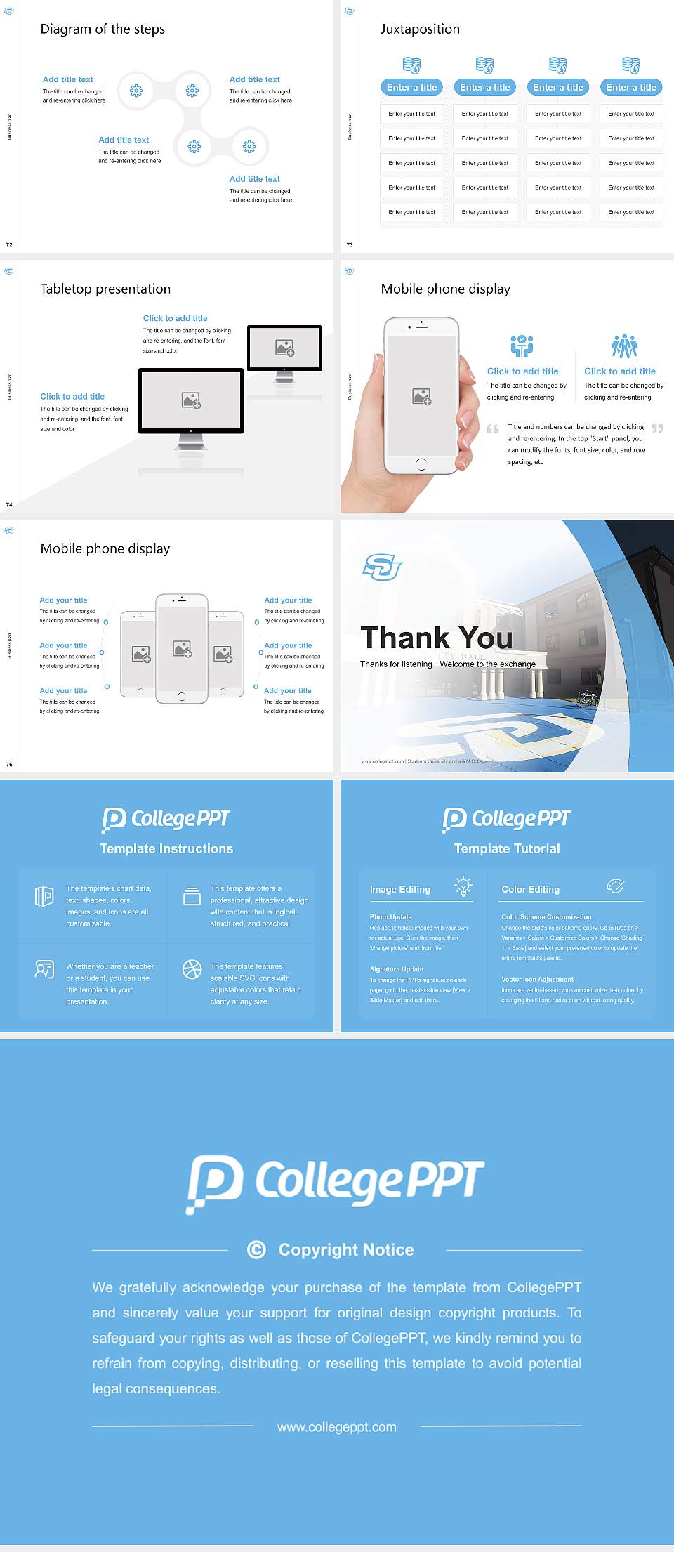 Southern University and a & M College Competition/Entrepreneurship Contest PPT Template4:3 ratio PPT effect preview image9