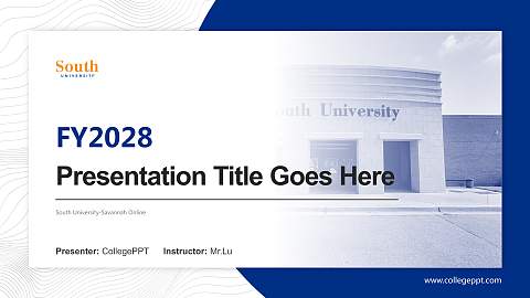 South University-Savannah Online Academic Presentation/Research Findings Report PPT Template