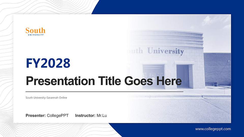 South University-Savannah Online Academic Presentation/Research Findings Report PPT Template16:9 ratio PPT effect preview image