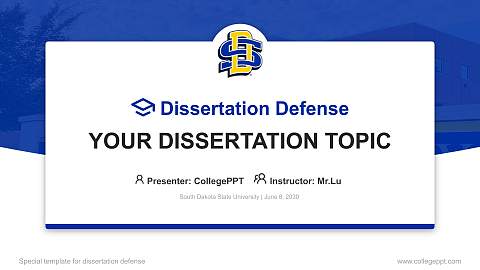 South Dakota State University Graduation Thesis Defense PPT Template