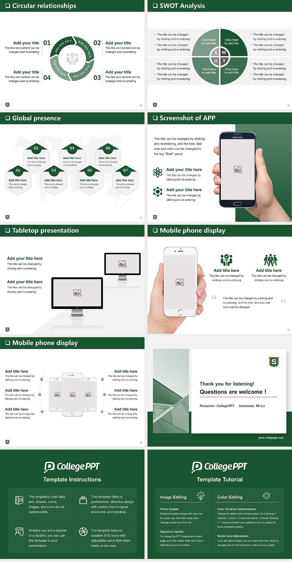 Southeastern Louisiana University General Purpose PPT Template4:3 ratio PPT effect preview image5
