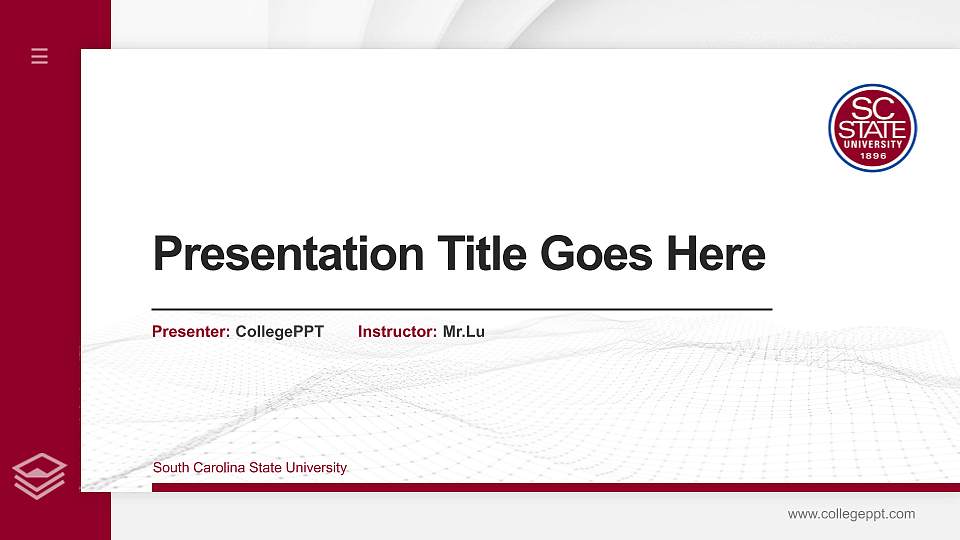 South Carolina State University Thesis Proposal/Graduation Defense PPT Template16:9 ratio PPT effect preview image