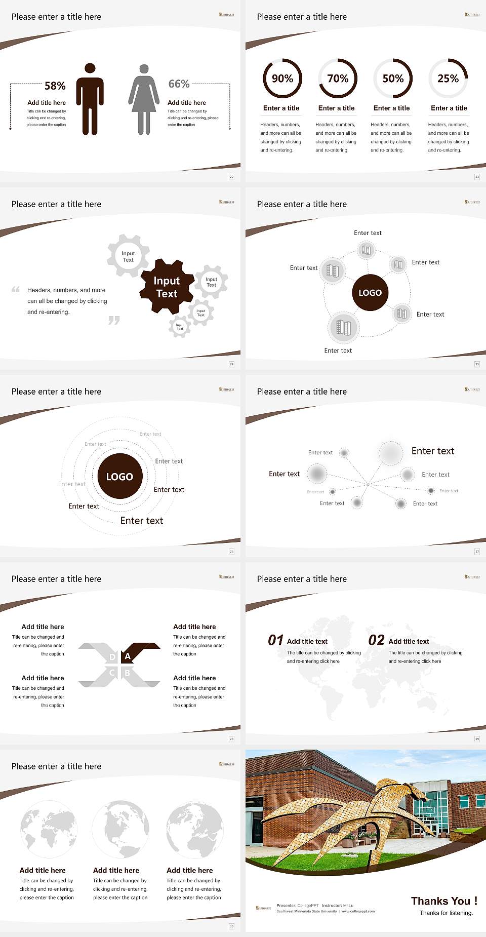 Southwest Minnesota State University Course/Courseware Creation PPT Template4:3 ratio PPT effect preview image4
