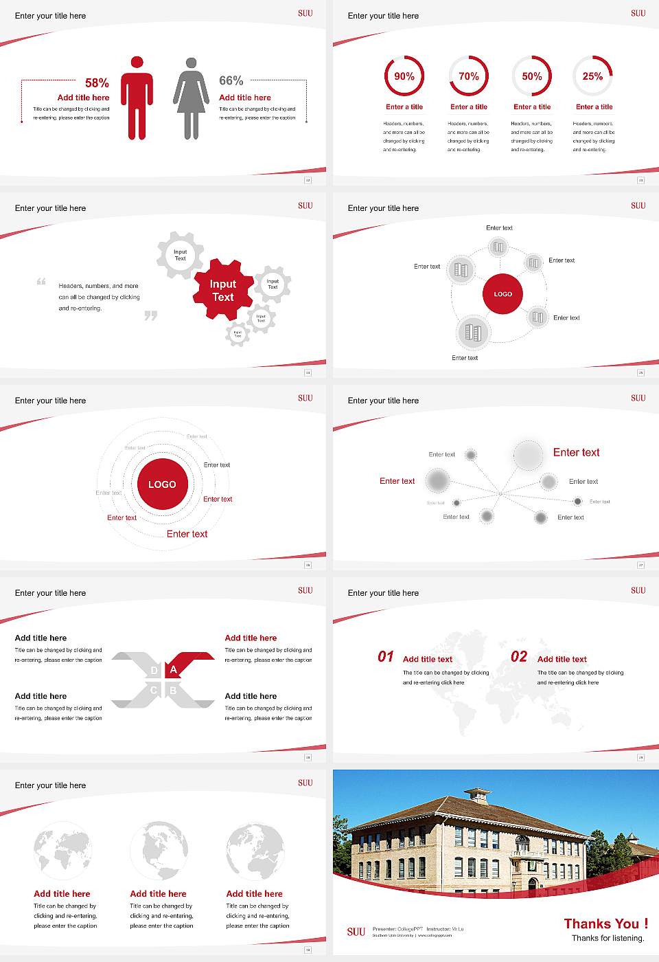 Southern Utah University Course/Courseware Creation PPT Template16:9 ratio PPT effect preview image4