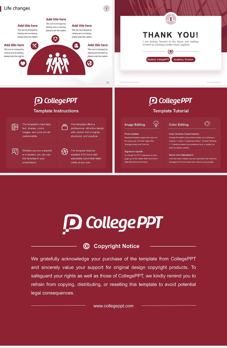 Southern Virginia University National Scholarship Defense PPT Template4:3 ratio PPT effect preview image4