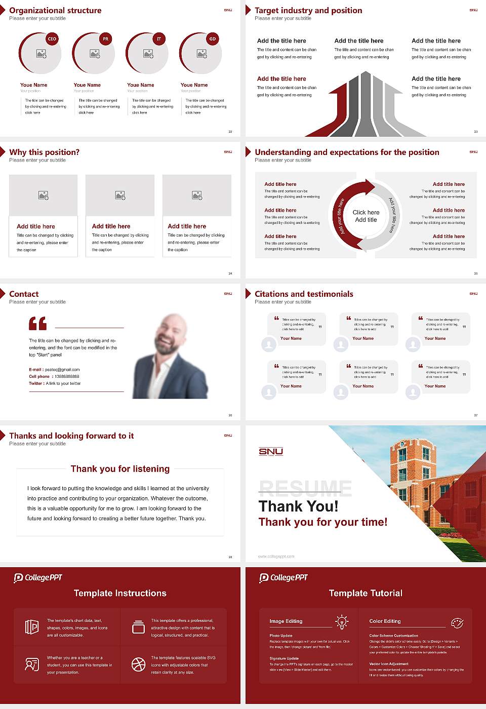 Southern Nazarene University Resume PPT Template16:9 ratio PPT effect preview image4