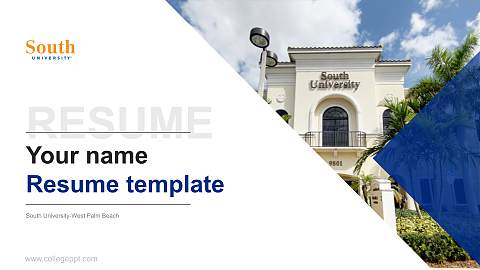 South University-West Palm Beach Resume PPT Template