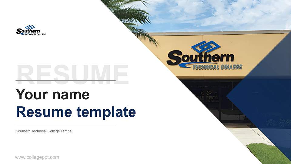 Southern Technical College Tampa Resume PPT Template16:9 ratio PPT effect preview image