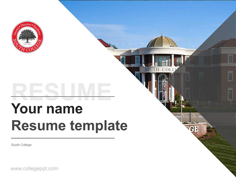 South College Resume PPT Template4:3 ratio PPT effect preview image5
