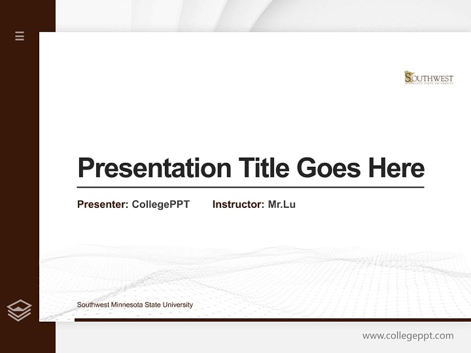 Southwest Minnesota State University Thesis Proposal/Graduation Defense PPT Template4:3 ratio PPT effect preview image5