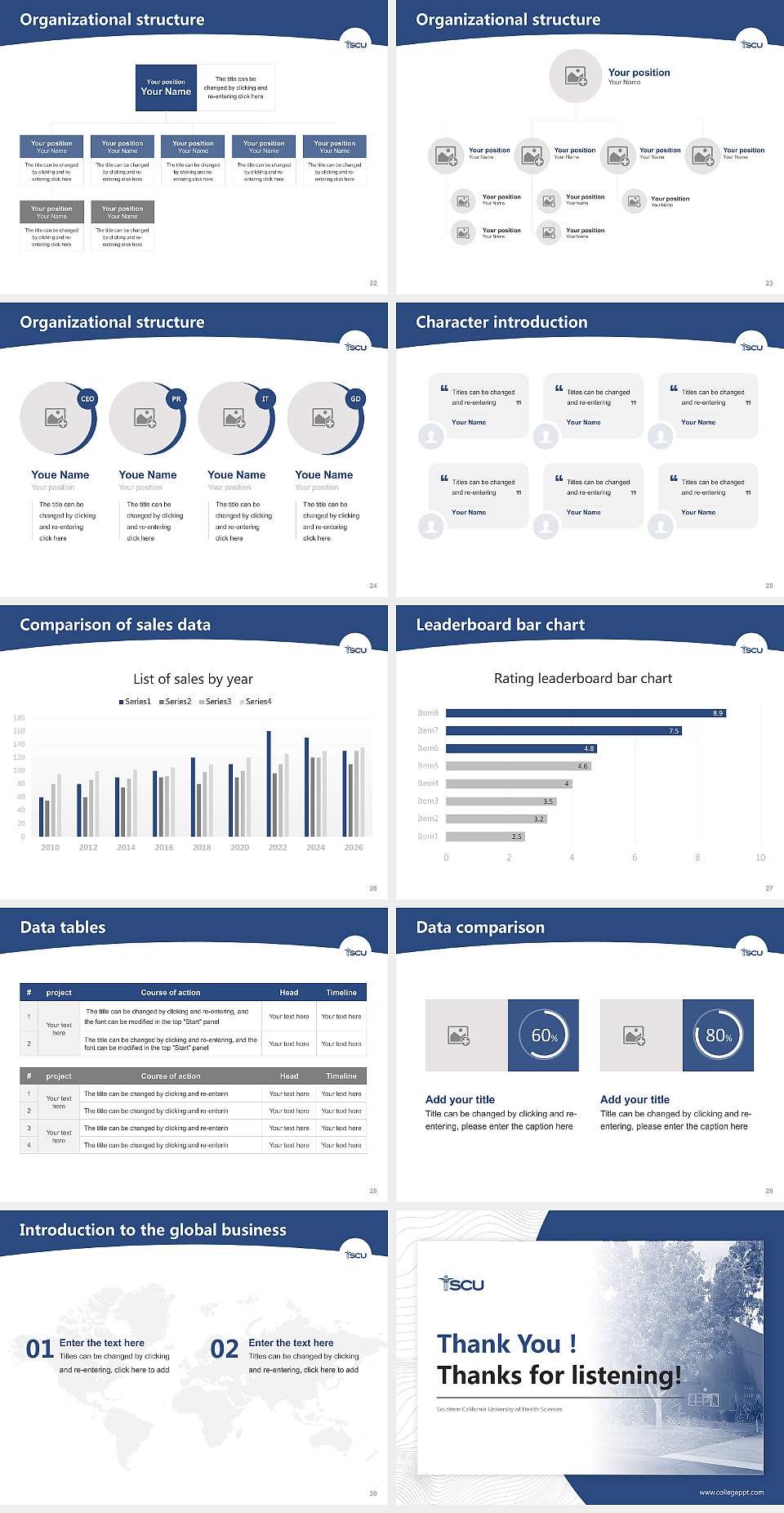 Southern California University of Health Sciences Academic Presentation/Research Findings Report PPT Template4:3 ratio PPT effect preview image4