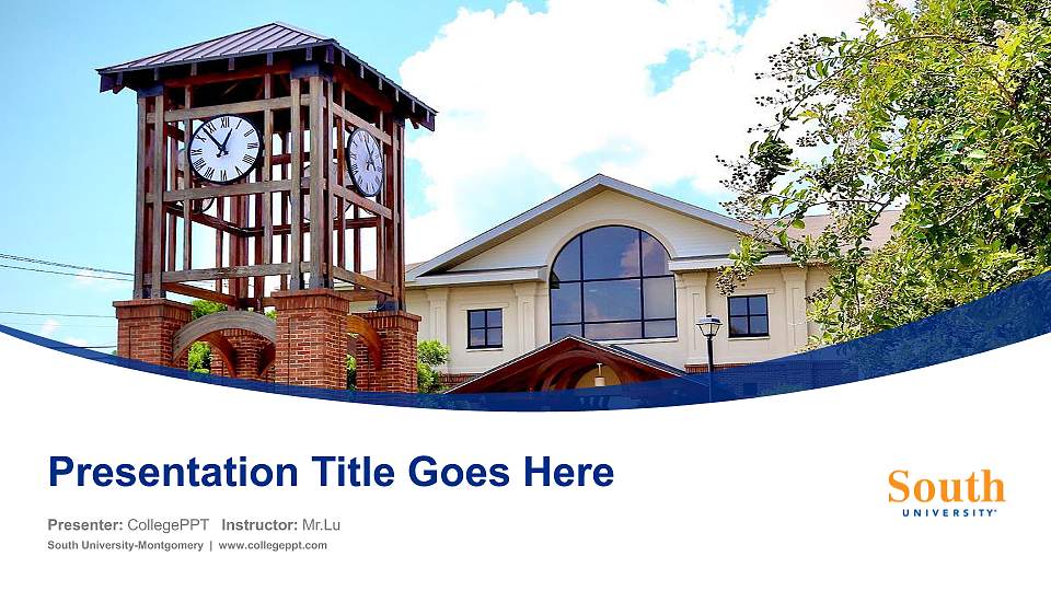 South University-Montgomery Course/Courseware Creation PPT Template16:9 ratio PPT effect preview image