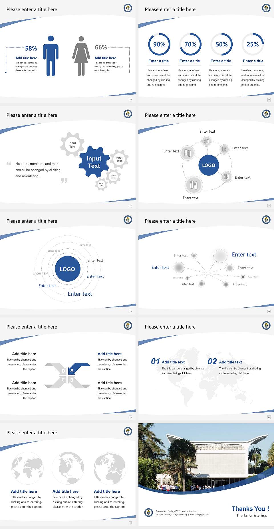 St. John Vianney College Seminary Course/Courseware Creation PPT Template4:3 ratio PPT effect preview image4