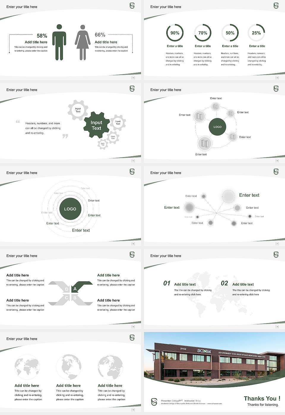 Southwest College of Naturopathic Medicine & Health Sciences Course/Courseware Creation PPT Template16:9 ratio PPT effect preview image4