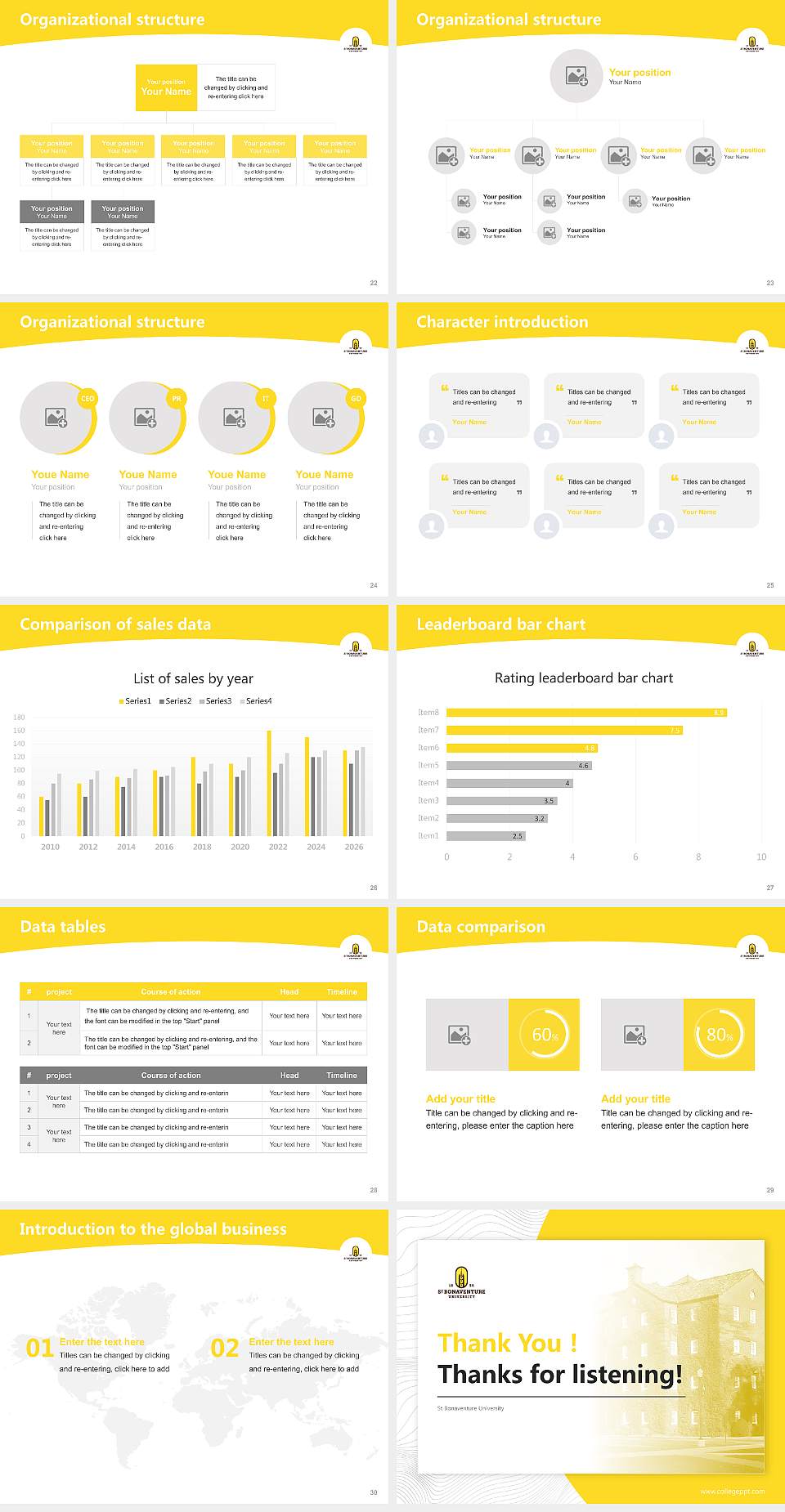 St Bonaventure University Academic Presentation/Research Findings Report PPT Template4:3 ratio PPT effect preview image4