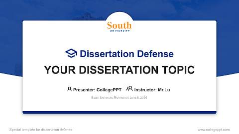 South University-Richmond Graduation Thesis Defense PPT Template