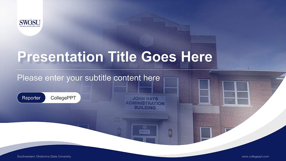 Southwestern Oklahoma State University Lecture Sharing and Networking Event PPT Template16:9 ratio PPT effect preview image