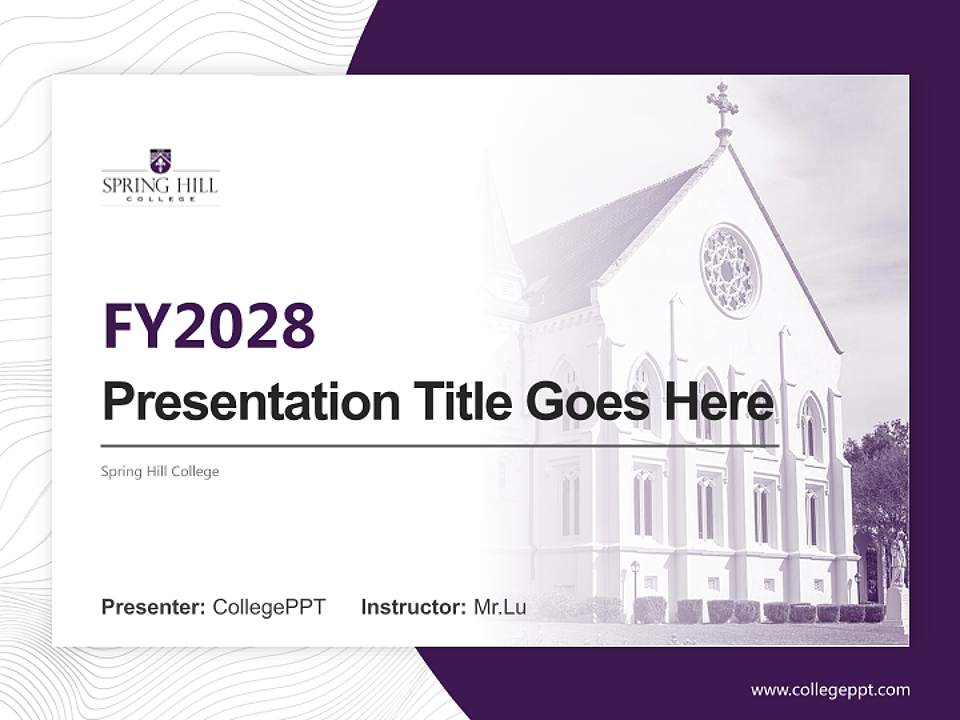 Spring Hill College Academic Presentation/Research Findings Report PPT Template4:3 ratio PPT effect preview image5