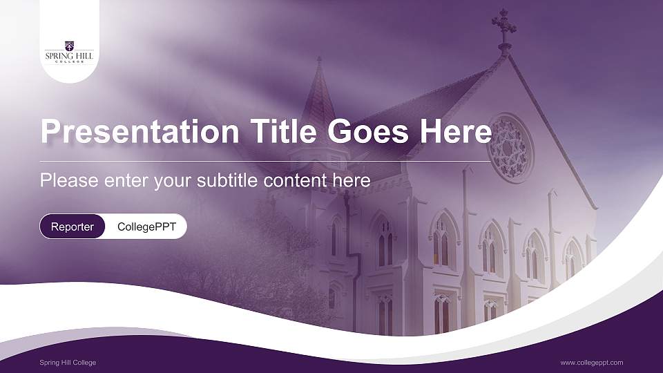 Spring Hill College Lecture Sharing and Networking Event PPT Template16:9 ratio PPT effect preview image