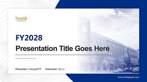 South University-Richmond Academic Presentation/Research Findings Report PPT Template