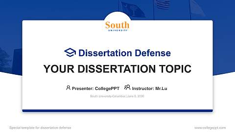 South University-Columbia Graduation Thesis Defense PPT Template