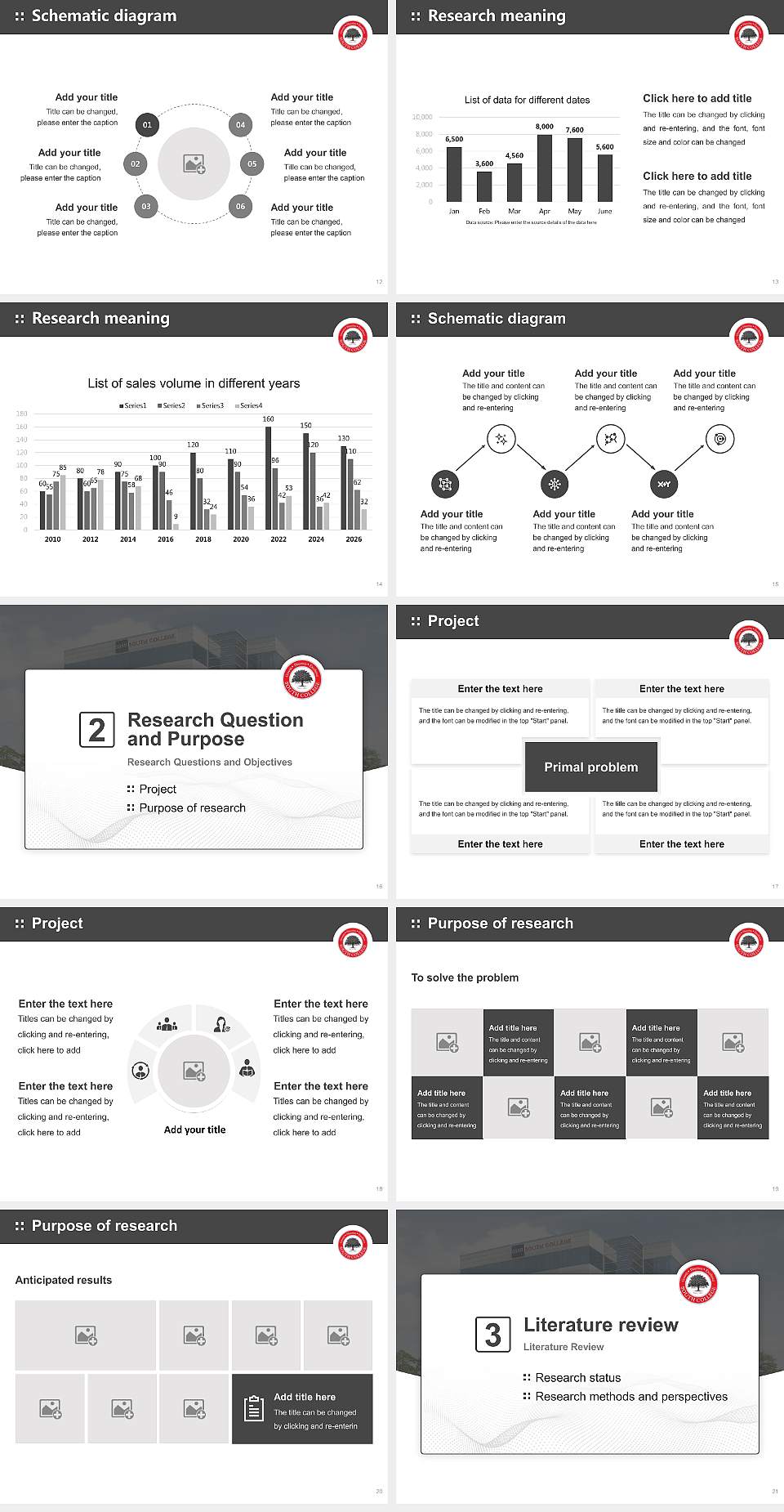South College Orlando Graduation Thesis Defense PPT Template4:3 ratio PPT effect preview image3