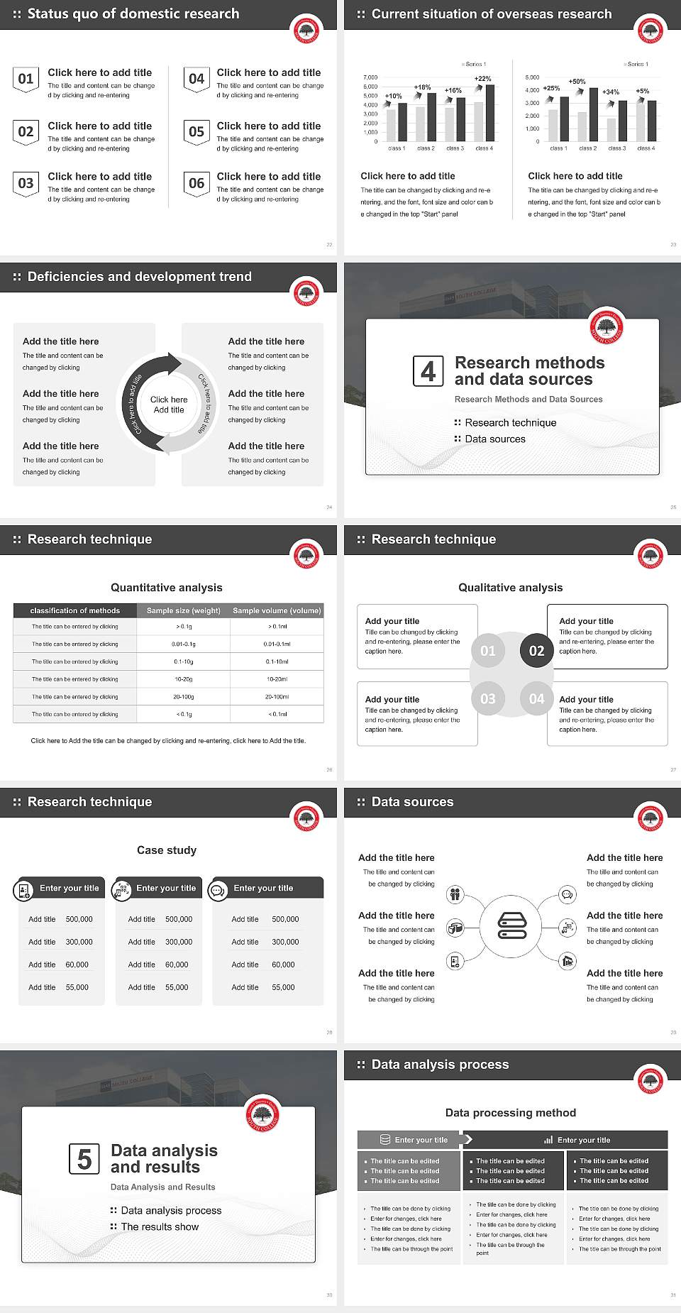South College Orlando Graduation Thesis Defense PPT Template4:3 ratio PPT effect preview image4