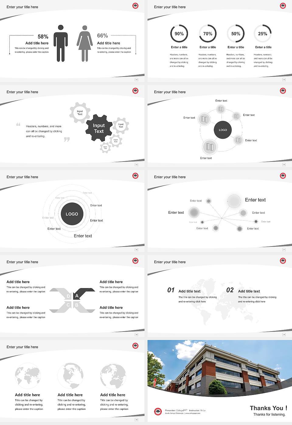 South College Pittsburgh Course/Courseware Creation PPT Template16:9 ratio PPT effect preview image4