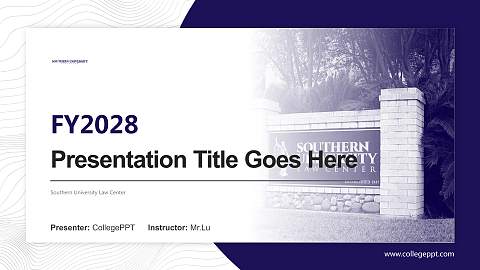 Southern University Law Center Academic Presentation/Research Findings Report PPT Template