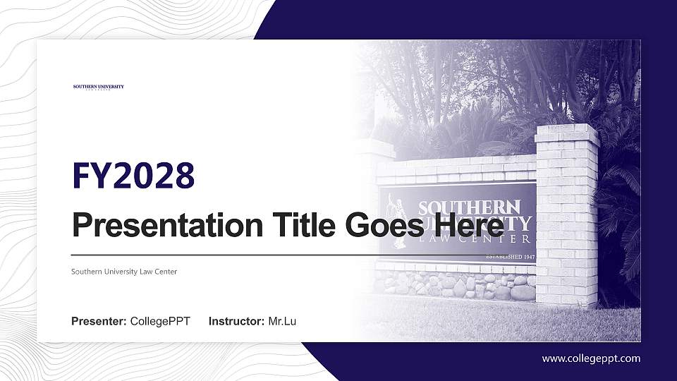 Southern University Law Center Academic Presentation/Research Findings Report PPT Template16:9 ratio PPT effect preview image