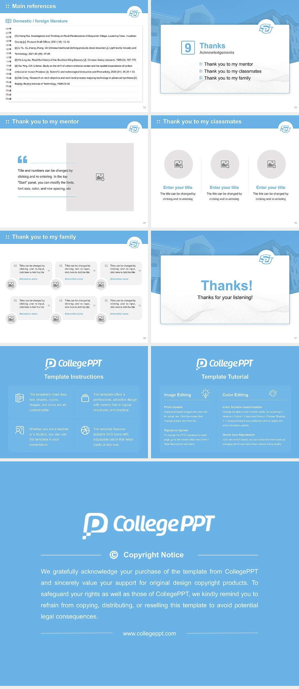 Southern University and a & M College Graduation Thesis Defense PPT Template4:3 ratio PPT effect preview image7