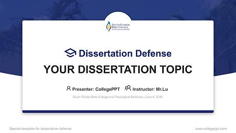 South Florida Bible College and Theological Seminary Graduation Thesis Defense PPT Template