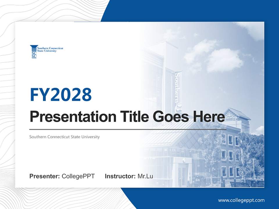 Southern Connecticut State University Academic Presentation/Research Findings Report PPT Template4:3 ratio PPT effect preview image5