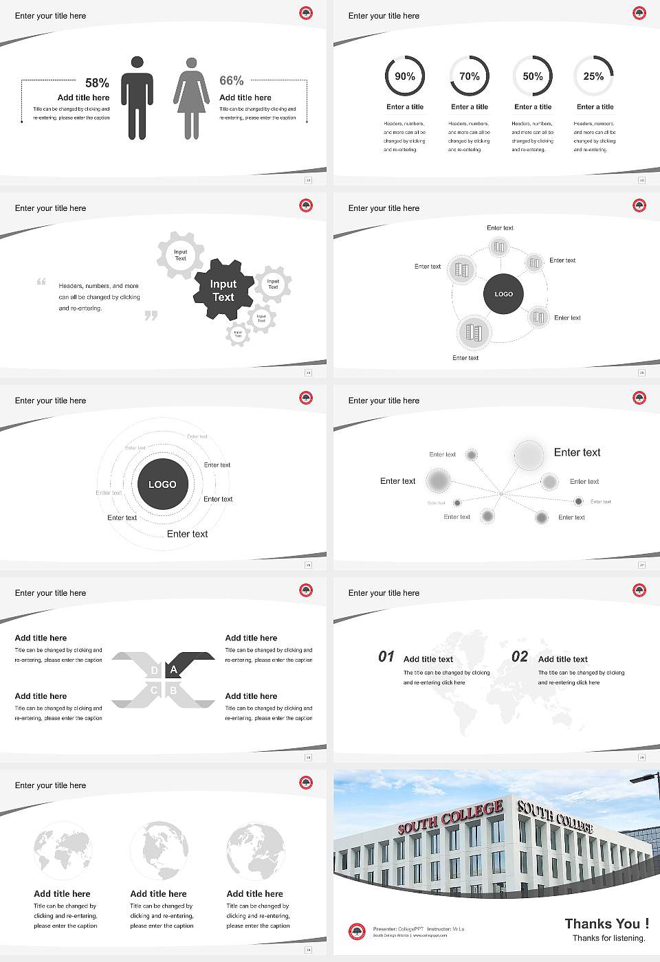 South College Atlanta Course/Courseware Creation PPT Template16:9 ratio PPT effect preview image4