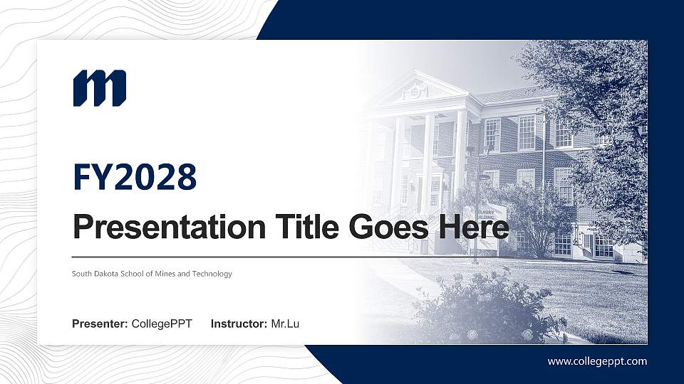 South Dakota School of Mines and Technology Academic Presentation/Research Findings Report PPT Template16:9 ratio PPT effect preview image