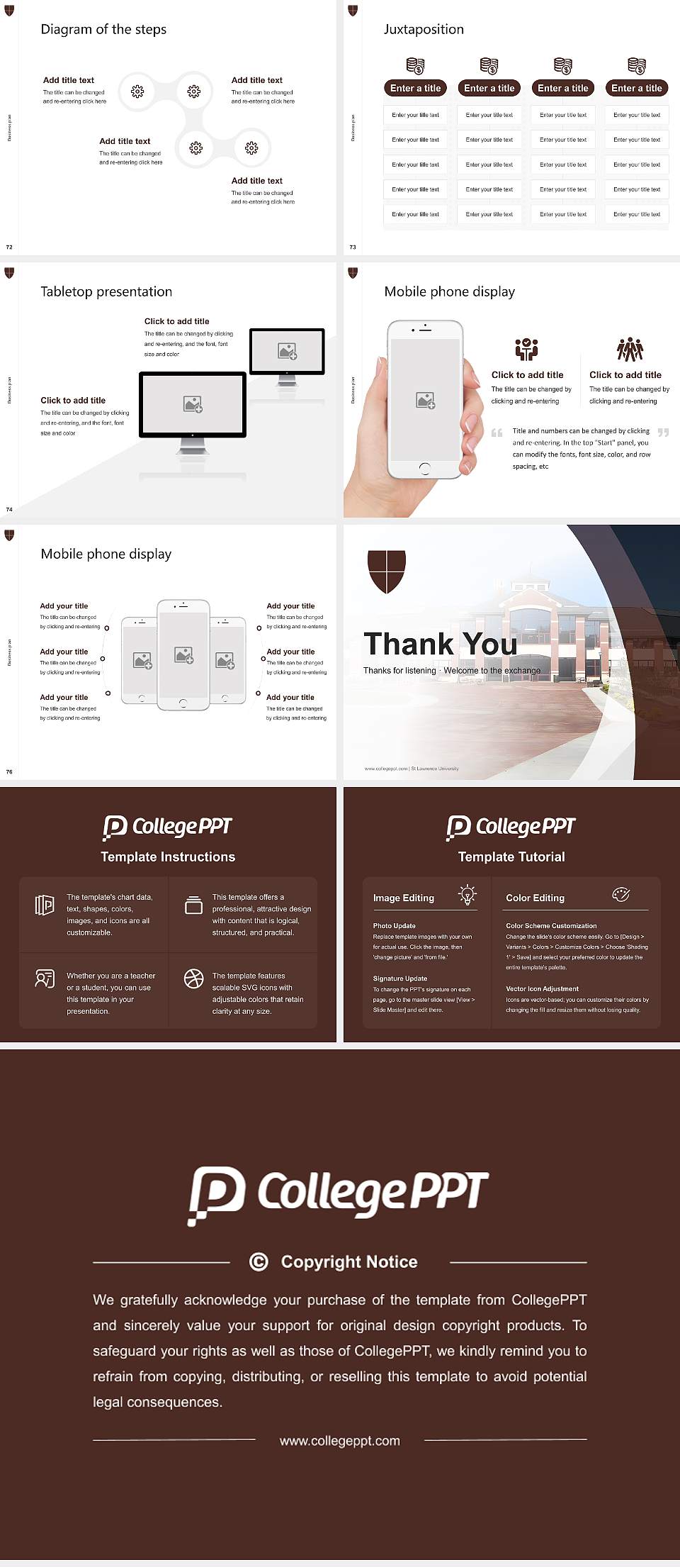 St Lawrence University Competition/Entrepreneurship Contest PPT Template4:3 ratio PPT effect preview image9