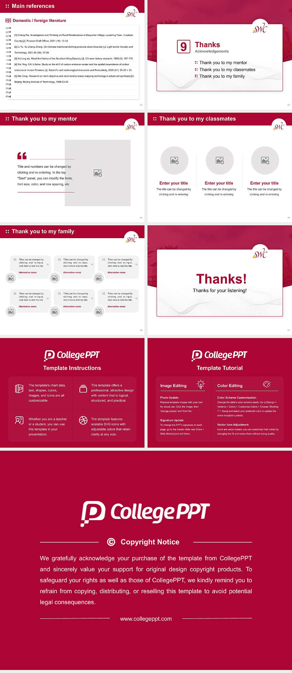 Southwestern College Graduation Thesis Defense PPT Template4:3 ratio PPT effect preview image7