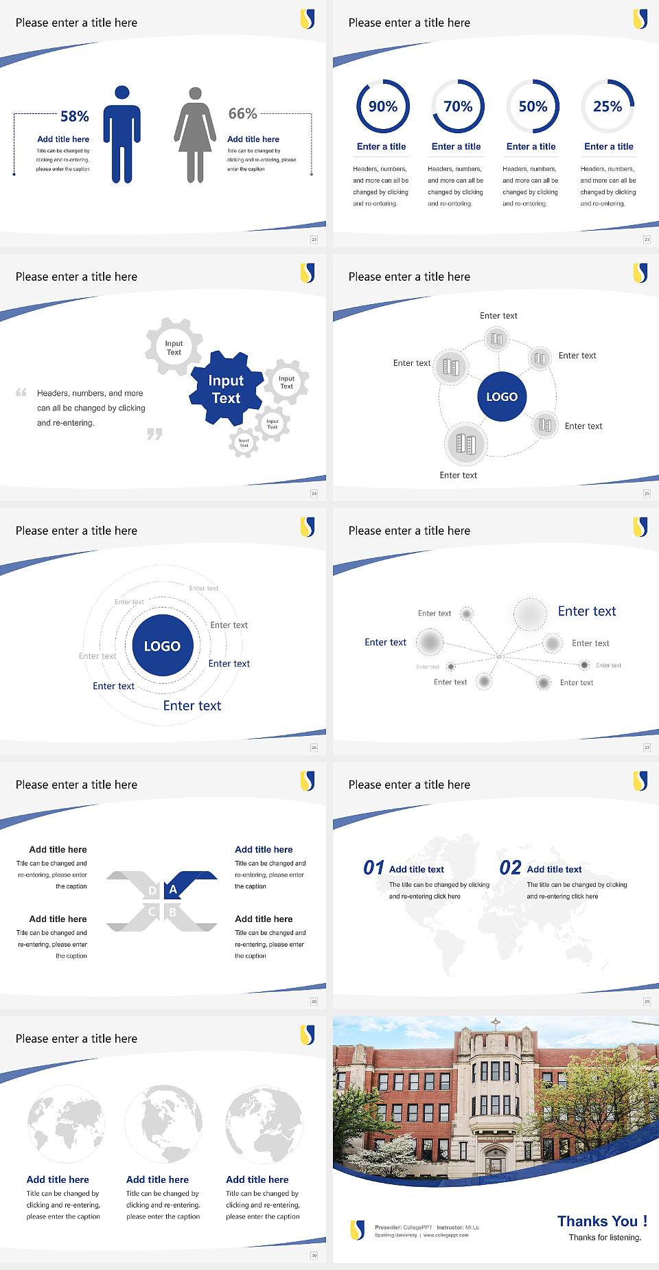 Spalding University Course/Courseware Creation PPT Template4:3 ratio PPT effect preview image4