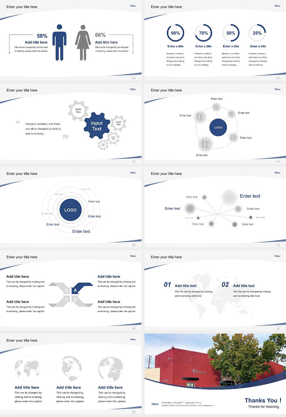 Southern California University of Health Sciences Course/Courseware Creation PPT Template16:9 ratio PPT effect preview image4