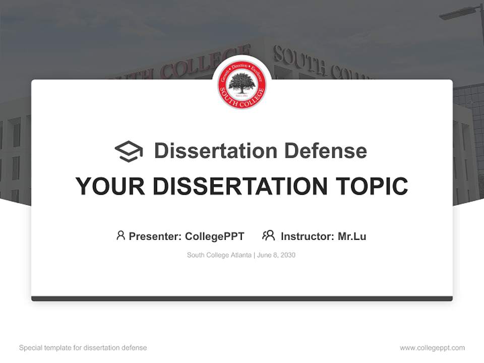 South College Atlanta Graduation Thesis Defense PPT Template4:3 ratio PPT effect preview image7