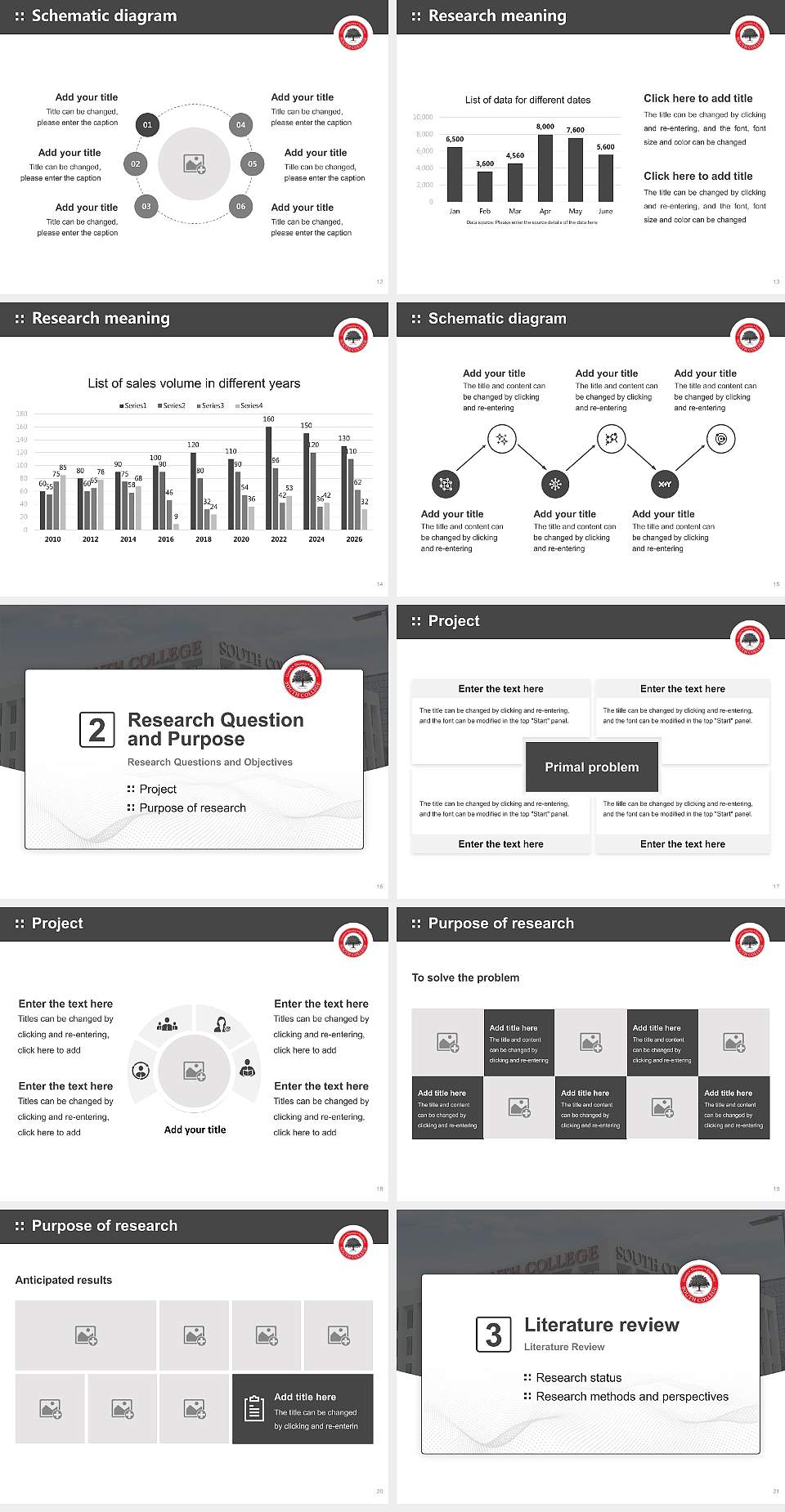 South College Atlanta Graduation Thesis Defense PPT Template4:3 ratio PPT effect preview image3