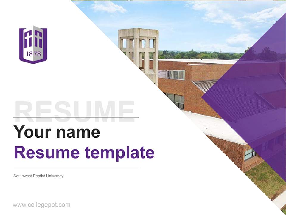 Southwest Baptist University Resume PPT Template4:3 ratio PPT effect preview image5