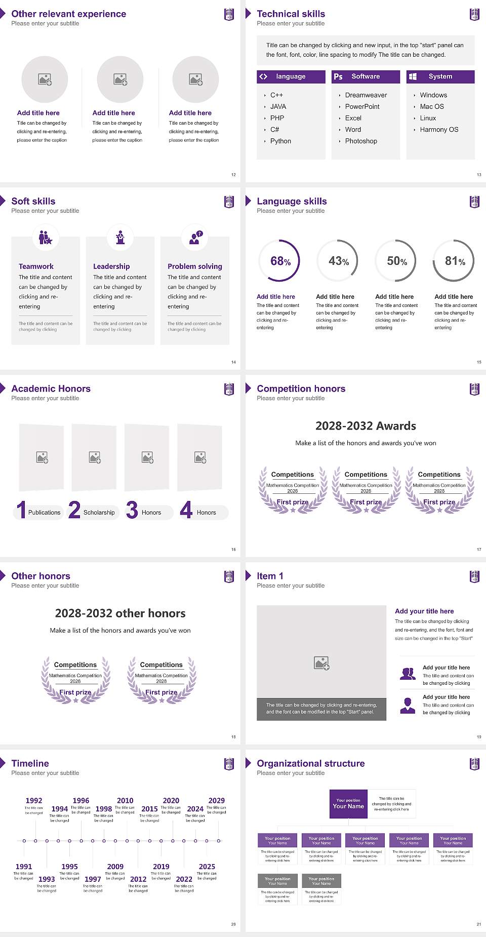Southwest Baptist University Resume PPT Template4:3 ratio PPT effect preview image3