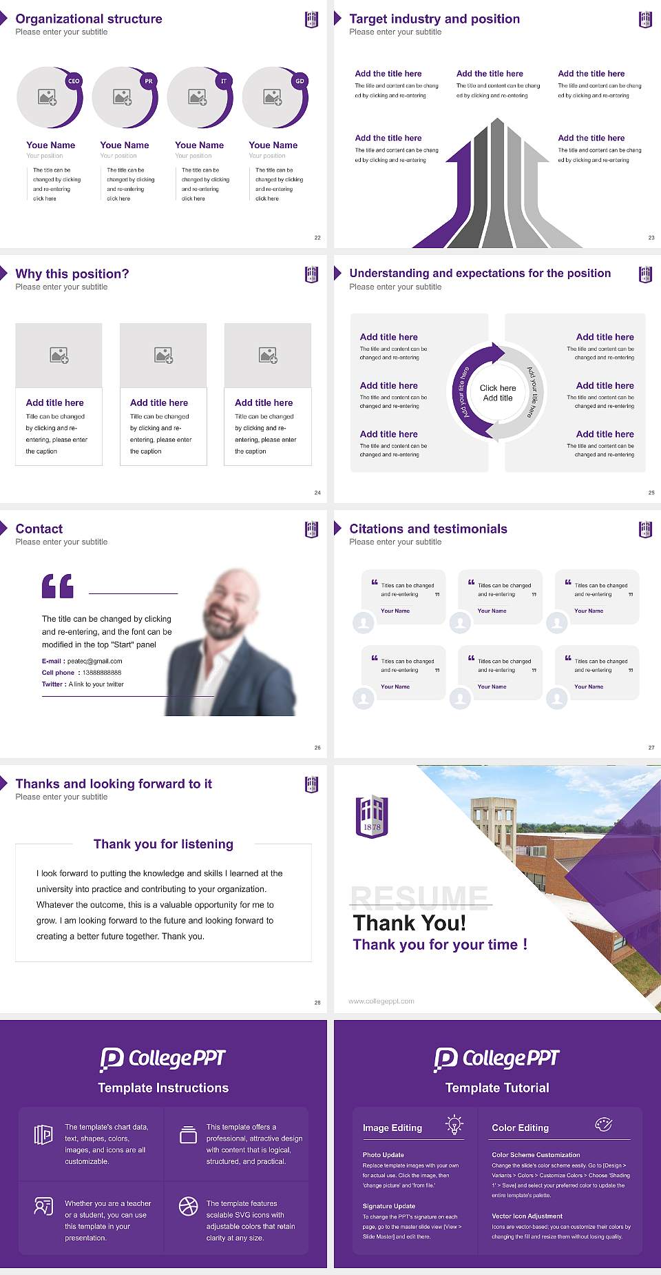 Southwest Baptist University Resume PPT Template4:3 ratio PPT effect preview image4