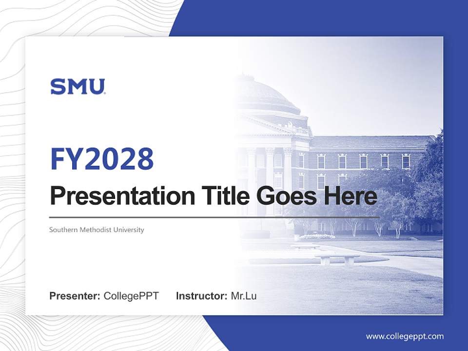 Southern Methodist University Academic Presentation/Research Findings Report PPT Template4:3 ratio PPT effect preview image5