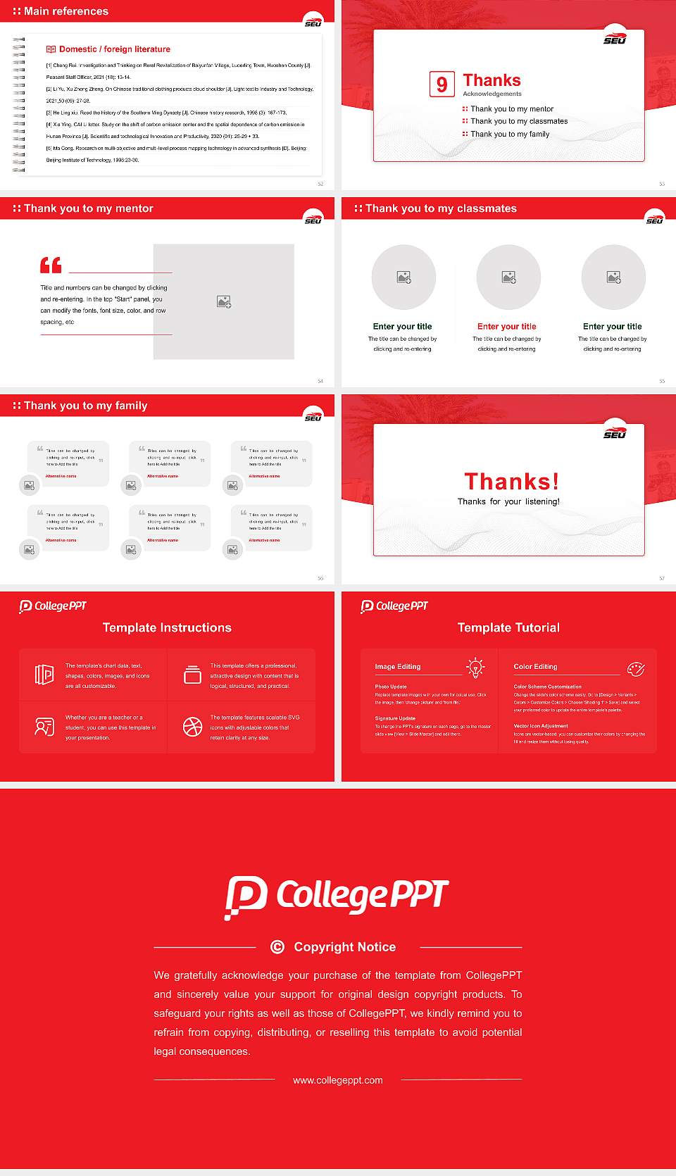 Southeastern University Graduation Thesis Defense PPT Template16:9 ratio PPT effect preview image7